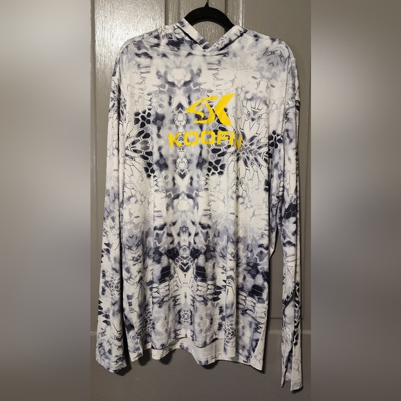 KooFin Other - Koofin Men's Long Sleeve Fishing Hoodie Blue Camo Performance Apparel, 2XL